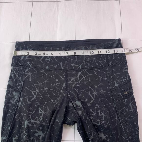 Lululemon Leggings Womens 6 Black Gray Run Top Speed Cropped Athletic Active Gym - Picture 7 of 10